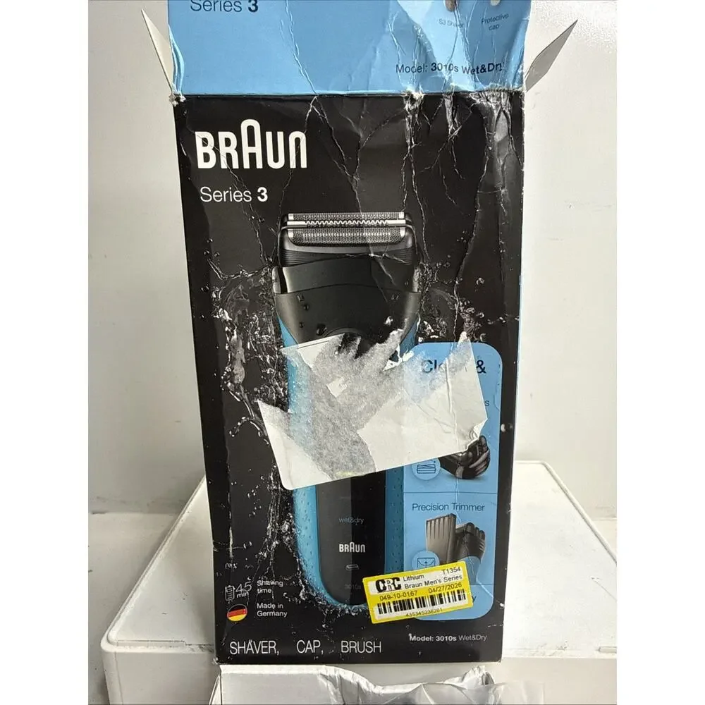 Braun Series 3-3010s Men's Rechargeable Wet & Dry Electric Foil Shaver